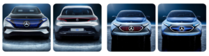 four Mercedes cars featuring new FLEx light panel